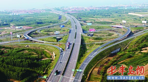 膠州灣大橋黃島連接處。