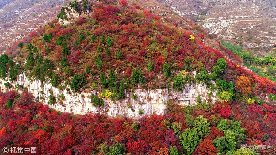 2018��10��14�գ�ɽ�|ʡ�H�������ЏR���(zh��n)����������ɽ���ϼt�~�ƻ𣨟o�˙C�Ĕz����